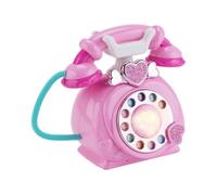 Milageto Téléphone à l'ancienne mode, téléphone de simulation, jouet musical pour bébé, téléphone fixe filaire rétro pour enfants, cadeau pour bébé, Rose