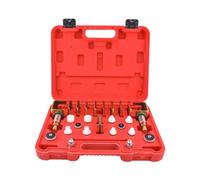 Milageto Testeur de Fuites Automobile Kit Contrôle Pression Climatisation Multiples Adaptateurs Bouchons Disques Joint Structure Métal Plastique Boîtier Moulé