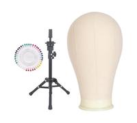 Milageto Tête de mannequin blanche, accessoire léger en toile, base stable, support robuste pour perruque, pour séchage, coiffage et présentation, lunettes de, 23 Pouces