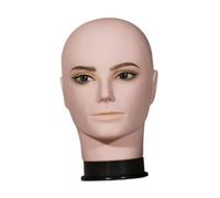 Milageto Tête d'entraînement masculin mannequin chauve, lisse, modèle d'affichage de perruque, manne