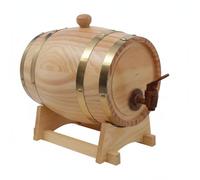 Milageto Tonneau de Vin Fût Baril Distributeur en Bois de Sapin avec Robinet sans Fuite et Finition Rétro pour Service de Spiritueux Boissons Non Alcoolisées Cuisine Bar Réunions, 1L