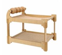 Milageto TR D'escala pr Chat à Étages Rleau à Gratter Polyvalent Griffoir en Bois Massif Sil Naturel Utilible tte l'année pr Cha