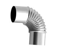 Milageto Tuyau de poêle coude revêtement d'échappement Tube d'extension de Conduit de Ventilation Tuyau de poêle de Tente pour Pique-Nique Tente extérieure, 80mm