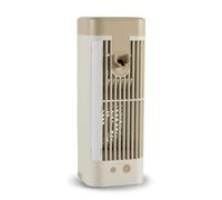 Milageto Ventilateur de Bureau Refroidisseur Climatiseur Mini Rafraîchisseur avec Réservoir Rechargeable par le Haut et Éclairage Nocturne Moteur sans Balais, 1200mah