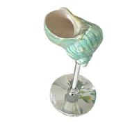Milageto Verres à Vin en Forme de Coquillage, Coupe à Cocktail Coquillage Marin Fabriquée à la Main, Verres à Jus à Pied pour Fête d'Anniversaire, Dîner, Accessoires Légers, 5 X 18 Cm, Vert