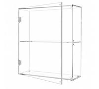 Milageto Vitrine à Niveaux Porte Anti-Pssière Présentoir Transparent Étagère Intérieure Haute Clarté Vitrine en Acrylique pr Chambre, Bureau
