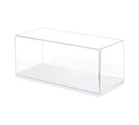 Milageto Vitrine de présentation transparente pour modèles réduits de voitures 1:43, empilable et anti-poussière, pour objets de collection, voitures moulées, Base Blanche