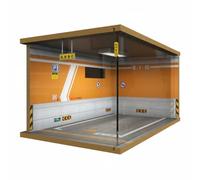 Milageto Vitrine de Voiture Miniature 1/24 Diorama de Garage Boîte de Présentation Boîte à Maquettes avec Lumière Supérieure et Couvercle Clair Extension de , Orange-Gauche