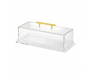 Milageto Vitrine en Acrylique Boîte Présentoir Plateau Cloche Bac Couvercle Transparent Protégeant des Manipulations et Poussières Adaptée aux Anniversaires, style to 1