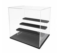 Milageto Vitrine n Étagères à Gradi Anti-Pssière Vitrine Acrylique Table Traparent Boîte D'affichage Pliante en Acrylique pr Bureau, 4 Niveaux