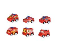 Milageto Voitures à retirer 6x, jouets, dessin animé, véhicules cadeaux de fête réalistes pour salle de classe, fournitures de fête pour garçons, décor de, Camion de lutte contre