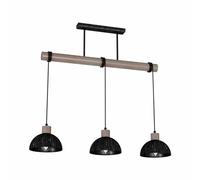 Milagro ERIK Lampe suspendue 3XE27 noir scié/bois patiné