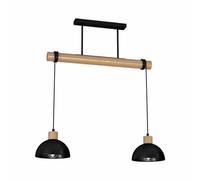 Milagro ERIK Lampe suspendue noire/bois 2xE27