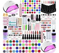 Milai TopDirect - Lot de 100 vernis à ongles en gel UV - 9 couleurs - 60 ml - Avec couche de base supérieure - Solution glissante - Brosse à ongles