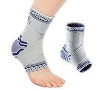 MILAIUN Chevillere Entorse, 1 Paire Attelle Cheville Entorse pour Homme Femme, Antidérapant Compression Chevillère pour Ligamentaire Entorses Blessures,L'arthrite,la protection sportive (Blau, L)