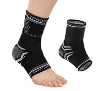 MILAIUN Chevillere Entorse, 1 Paire Attelle Cheville Entorse pour Homme Femme, Antidérapant Compression Chevillère pour Ligamentaire Entorses Blessures,L'arthrite,la protection sportive (Schwarz, XL)
