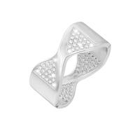 MILAKOO Bow Distorted Bracelet avec Bracelet en strass Brillant pour les Femmes Noël Argent Wide Chunky Cuff