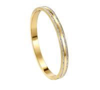 MILAKOO Bracelet Femme Acier Inoxydable 6mm EléGant Double Drain Diamond Ovale (Or)