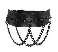 MILAKOO Cool Rivet Spike Studed PU Cuir Choker Collier Chaîne en alliage pour Goth Punk Rocker, 39,69 cm, métal Cuir