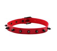 MILAKOO Femmes Hommes Cool Punk Goth Métal Spike Clouté PU Collier en Cuir Noir Collier Ras du Cou