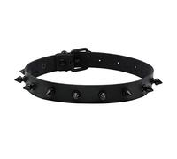 MILAKOO Femmes Hommes Cool Punk Goth Métal Spike Clouté PU Collier en Cuir Ras du Cou (Noir)