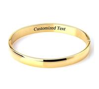 MILAKOO Gravure Bracelet Dames Or en Acier Inoxydable Maille 6mm pour Dames