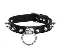 MILAKOO O Ring Punk Goth Métal Spike Collier en cuir clouté Collier Chokers cloutés pour femme