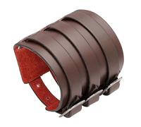 MILAKOO Punk Gothic Bracelet en cuir véritable pour homme Noir Marron