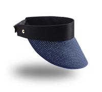 MILAKOO Visière Soleil Femme À Bord Large Réglable Protection UV Pliable en Paille pour Queue de Cheval