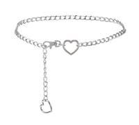 Milakoo Y2k Occidental Costume ChaîNe de Ceinture pour les Femmes Cœur D'Argent MéTal de La Ceinture