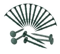 Milaloko 100 Morceaux de Tissu de Mauvaises Herbes Clous de Jardin Fixes, 11cm de Long en Plastique Jardin Clou Fixe Paysage Piton de Gazon, Vert