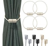 Milaloko 4 Pack Sangles Magnétiques Puissantes pour Rideaux avec Cordon Torsadé Plus épais Sangles Décoratives pour Rideaux, Beige