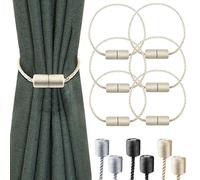 Milaloko 6 Pack Sangles Magnétiques Puissantes pour Rideaux avec Cordon Torsadé Plus épais Sangles Décoratives pour Rideaux, Beige