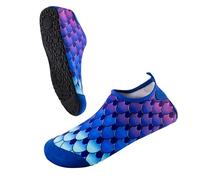 Milaloko Chaussures de Plage Hommes Femmes Léger Pieds Nus Chaussures d'eau Rapide Sec Respirant Surf Plongée Chaussures de Natation, Bleu, 44-45