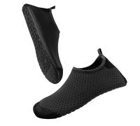 Milaloko Chaussures de Plage Hommes Femmes Léger Pieds Nus Chaussures d'eau Rapide Sec Respirant Surf Plongée Chaussures de Natation, Noir, 42-43
