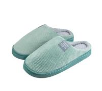 Milaloko Femmes Hommes en Peluche Mocassins Hiver Chaud Antidérapant Maison Chaussures Antidérapant Intérieur et Extérieur, Vert, 36-37