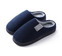 Milaloko Femmes Hommes en Peluche Mocassins Hiver Chaud Antidérapant Maison Chaussures Antidérapant Intérieur et Extérieur, Bleu, 44-45