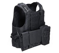 Milaloko Gilet Tactique amphibie, Camouflage, Action Rapide, Noir