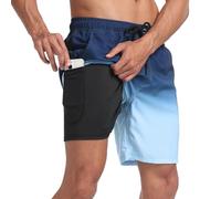 Milaloko Pantalons de Natation Shorts de Natation à Séchage Rapide Shorts de Plage avec Poches et Rembourrage de Compression