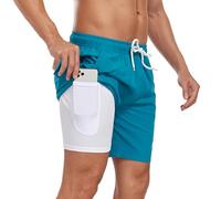 Milaloko Pantalons de Natation Shorts de Natation à Séchage Rapide Shorts de Plage avec Poches et Rembourrage de Compression