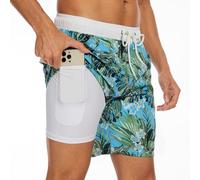 Milaloko Pantalons de Natation Shorts de Natation à Séchage Rapide Shorts de Plage avec Poches et Rembourrage de Compression