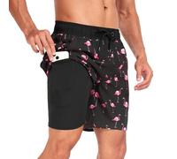 Milaloko Pantalons de Natation Shorts de Natation à Séchage Rapide Shorts de Plage avec Poches et Rembourrage de Compression