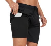 Milaloko Pantalons de Natation Shorts de Natation à Séchage Rapide Shorts de Plage avec Poches et Rembourrage de Compression