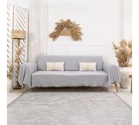 Milam London Jeté de canapé 3 places - 100 % coton - 180 x 300 cm - Gris
