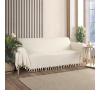 Milam London Jeté De Canapé Grand 3 Places Jeté Extra Large pour Canapé Jeté pour Canapé Grand Jeté À Chevrons 180 X 300 Cm Crème