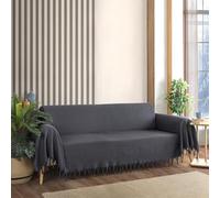 Milam London Jeté De Canapé Grand 3 Places Jeté Extra Large pour Canapé Jeté pour Canapé Grand Jeté À Chevrons 180 X 300 Cm Gris