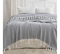 Milam London Jeté de lit king size | Grand jeté pour canapé 2 places | Couverture king size | 230 x 250 cm - Bleu
