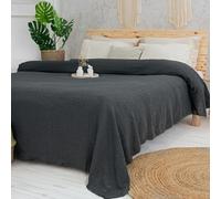 Milam London Jeté de lit King Size | Jeté de lit en coton pour canapés | Couvertures pour lit king size | 220 x 240 cm | 218,4 x 238,8 cm - Gris foncé