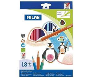 MILAN 0722318 231 Boîte de 18 Crayons de couleur triangulaires