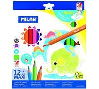 MILAN 0722412 Maxi Boîte de 12 Crayons hexagonaux avec Taille-crayon